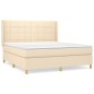 vidaXL Boxspringbett mit Matratze Creme 180x200 cm Stoff vidaXL Boxspringbett mit Matratze Creme 180x200 cm Stoff