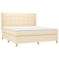 vidaXL Boxspringbett mit Matratze Creme 180x200 cm Stoff vidaXL Boxspringbett mit Matratze Creme 180x200 cm Stoff
