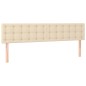 vidaXL Boxspringbett mit Matratze & LED Creme 160x200 cm Stoff vidaXL Boxspringbett mit Matratze & LED Creme 160x200 cm Stoff