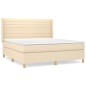 vidaXL Boxspringbett mit Matratze Creme 180x200 cm Stoff vidaXL Boxspringbett mit Matratze Creme 180x200 cm Stoff