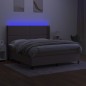 vidaXL Boxspringbett mit Matratze & LED Taupe 180x200 cm Stoff vidaXL Boxspringbett mit Matratze & LED Taupe 180x200 cm Stoff
