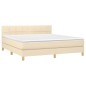 vidaXL Boxspringbett mit Matratze Creme 180x200 cm Stoff vidaXL Boxspringbett mit Matratze Creme 180x200 cm Stoff