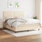 vidaXL Boxspringbett mit Matratze Creme 180x200 cm Stoff vidaXL Boxspringbett mit Matratze Creme 180x200 cm Stoff