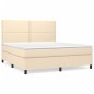 vidaXL Boxspringbett mit Matratze Creme 180x200 cm Stoff vidaXL Boxspringbett mit Matratze Creme 180x200 cm Stoff