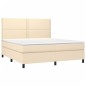 vidaXL Boxspringbett mit Matratze Creme 180x200 cm Stoff vidaXL Boxspringbett mit Matratze Creme 180x200 cm Stoff