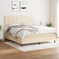 vidaXL Boxspringbett mit Matratze Creme 180x200 cm Stoff vidaXL Boxspringbett mit Matratze Creme 180x200 cm Stoff
