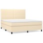 vidaXL Boxspringbett mit Matratze Creme 160x200 cm Stoff vidaXL Boxspringbett mit Matratze Creme 160x200 cm Stoff
