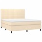 vidaXL Boxspringbett mit Matratze Creme 160x200 cm Stoff vidaXL Boxspringbett mit Matratze Creme 160x200 cm Stoff