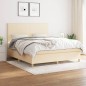 vidaXL Boxspringbett mit Matratze Creme 180x200 cm Stoff vidaXL Boxspringbett mit Matratze Creme 180x200 cm Stoff