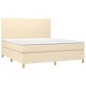 vidaXL Boxspringbett mit Matratze Creme 180x200 cm Stoff vidaXL Boxspringbett mit Matratze Creme 180x200 cm Stoff