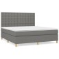 vidaXL Boxspringbett mit Matratze Dunkelgrau 180x200 cm Stoff vidaXL Boxspringbett mit Matratze Dunkelgrau 180x200 cm Stoff