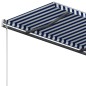 Gelenkarmmarkise Automatisch mit Pfosten 4x3 m Blau und Weiß Gelenkarmmarkise Automatisch mit Pfosten 4x3 m Blau und Weiß
