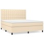 vidaXL Boxspringbett mit Matratze Creme 180x200 cm Stoff vidaXL Boxspringbett mit Matratze Creme 180x200 cm Stoff