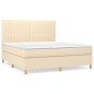 vidaXL Boxspringbett mit Matratze Creme 180x200 cm Stoff vidaXL Boxspringbett mit Matratze Creme 180x200 cm Stoff