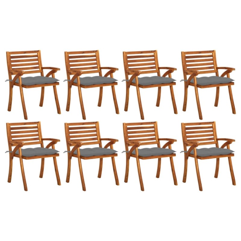 vidaXL Gartenstühle mit Kissen 8 Stk. Massivholz Akazie vidaXL Gartenstühle mit Kissen 8 Stk. Massivholz Akazie
