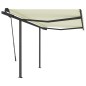 vidaXL Markise Automatisch Einziehbar mit Pfosten 3x2,5 m Creme vidaXL Markise Automatisch Einziehbar mit Pfosten 3x2,5 m Creme