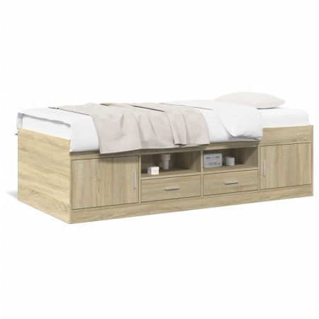 vidaXL Tagesbett mit Schubladen Sonoma-Eiche 75x190 cm Holzwerkstoff