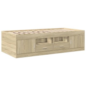 vidaXL Tagesbett mit Schubladen Sonoma-Eiche 75x190 cm Holzwerkstoff