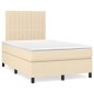 vidaXL Boxspringbett mit Matratze Creme 120x190 cm Stoff vidaXL Boxspringbett mit Matratze Creme 120x190 cm Stoff