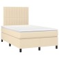 vidaXL Boxspringbett mit Matratze Creme 120x190 cm Stoff vidaXL Boxspringbett mit Matratze Creme 120x190 cm Stoff
