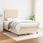 vidaXL Boxspringbett mit Matratze Creme 120x190 cm Stoff vidaXL Boxspringbett mit Matratze Creme 120x190 cm Stoff