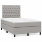 vidaXL Boxspringbett mit Matratze Hellgrau 120x190 cm Stoff vidaXL Boxspringbett mit Matratze Hellgrau 120x190 cm Stoff