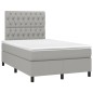 vidaXL Boxspringbett mit Matratze Hellgrau 120x190 cm Stoff vidaXL Boxspringbett mit Matratze Hellgrau 120x190 cm Stoff