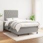 vidaXL Boxspringbett mit Matratze Hellgrau 120x190 cm Stoff vidaXL Boxspringbett mit Matratze Hellgrau 120x190 cm Stoff