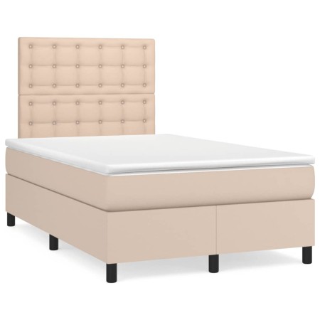 vidaXL Boxspringbett Matratze Cappuccino-Braun 120x190 cm Kunstleder