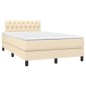 vidaXL Boxspringbett mit Matratze & LED Creme 120x190 cm Stoff vidaXL Boxspringbett mit Matratze & LED Creme 120x190 cm Stoff