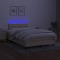 vidaXL Boxspringbett mit Matratze & LED Creme 120x190 cm Stoff vidaXL Boxspringbett mit Matratze & LED Creme 120x190 cm Stoff