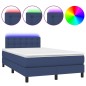 vidaXL Boxspringbett mit Matratze & LED Blau 120x190 cm Stoff vidaXL Boxspringbett mit Matratze & LED Blau 120x190 cm Stoff