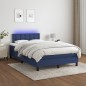vidaXL Boxspringbett mit Matratze & LED Blau 120x190 cm Stoff vidaXL Boxspringbett mit Matratze & LED Blau 120x190 cm Stoff