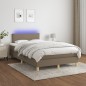 vidaXL Boxspringbett mit Matratze & LED Taupe 120x190 cm Stoff vidaXL Boxspringbett mit Matratze & LED Taupe 120x190 cm Stoff
