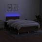 vidaXL Boxspringbett mit Matratze & LED Dunkelbraun 120x190 cm Stoff vidaXL Boxspringbett mit Matratze & LED Dunkelbraun 120x190 cm Stoff