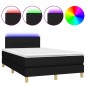 vidaXL Boxspringbett mit Matratze & LED Schwarz 120x190 cm Stoff vidaXL Boxspringbett mit Matratze & LED Schwarz 120x190 cm Stoff