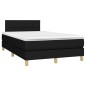 vidaXL Boxspringbett mit Matratze & LED Schwarz 120x190 cm Stoff vidaXL Boxspringbett mit Matratze & LED Schwarz 120x190 cm Stoff