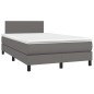 vidaXL Boxspringbett mit Matratze Grau 120x190 cm Kunstleder vidaXL Boxspringbett mit Matratze Grau 120x190 cm Kunstleder