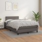 vidaXL Boxspringbett mit Matratze Grau 120x190 cm Kunstleder vidaXL Boxspringbett mit Matratze Grau 120x190 cm Kunstleder