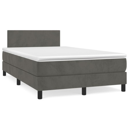 vidaXL Boxspringbett mit Matratze Dunkelgrün 120x190 cm Samt