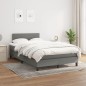 vidaXL Boxspringbett mit Matratze Dunkelgrau 120x190 cm Stoff vidaXL Boxspringbett mit Matratze Dunkelgrau 120x190 cm Stoff