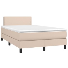 vidaXL Boxspringbett Matratze Cappuccino-Braun 120x190 cm Kunstleder