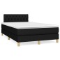 vidaXL Boxspringbett mit Matratze Schwarz 120x190 cm Stoff vidaXL Boxspringbett mit Matratze Schwarz 120x190 cm Stoff