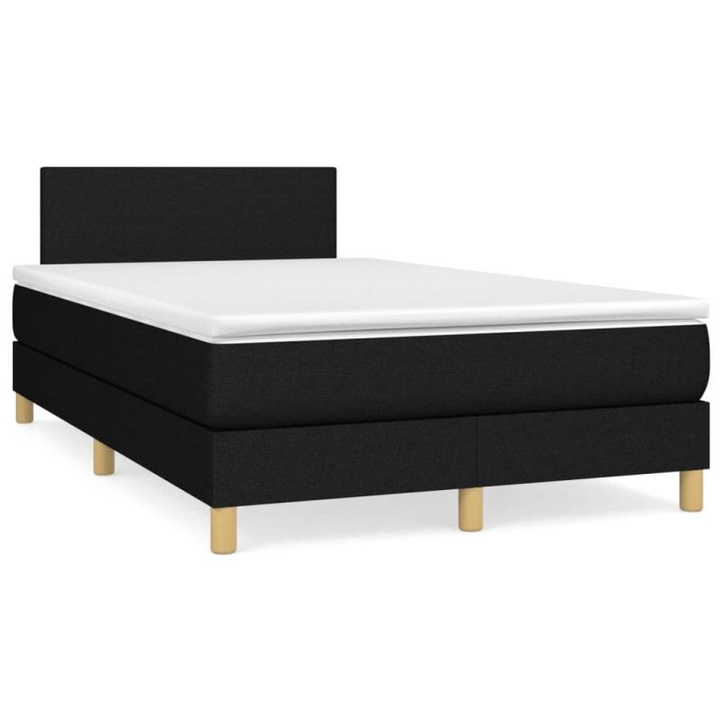 vidaXL Boxspringbett mit Matratze Schwarz 120x190 cm Stoff vidaXL Boxspringbett mit Matratze Schwarz 120x190 cm Stoff