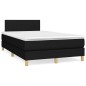 vidaXL Boxspringbett mit Matratze Schwarz 120x190 cm Stoff vidaXL Boxspringbett mit Matratze Schwarz 120x190 cm Stoff