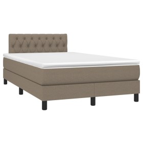 vidaXL Boxspringbett mit Matratze Taupe 120x190 cm Stoff