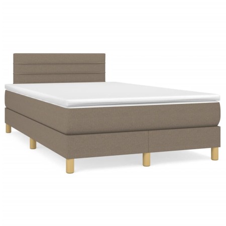 vidaXL Boxspringbett mit Matratze Taupe 120x190 cm Stoff