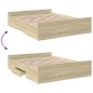 vidaXL Bettgestell mit Schubladen Sonoma-Eiche 150x200cm Holzwerkstoff vidaXL Bettgestell mit Schubladen Sonoma-Eiche 150x200cm Holzwerkstoff