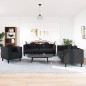 vidaXL 3-tlg. Sofagarnitur mit Kissen Schwarz Samt vidaXL 3-tlg. Sofagarnitur mit Kissen Schwarz Samt