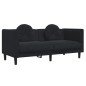 vidaXL 3-tlg. Sofagarnitur mit Kissen Schwarz Samt vidaXL 3-tlg. Sofagarnitur mit Kissen Schwarz Samt